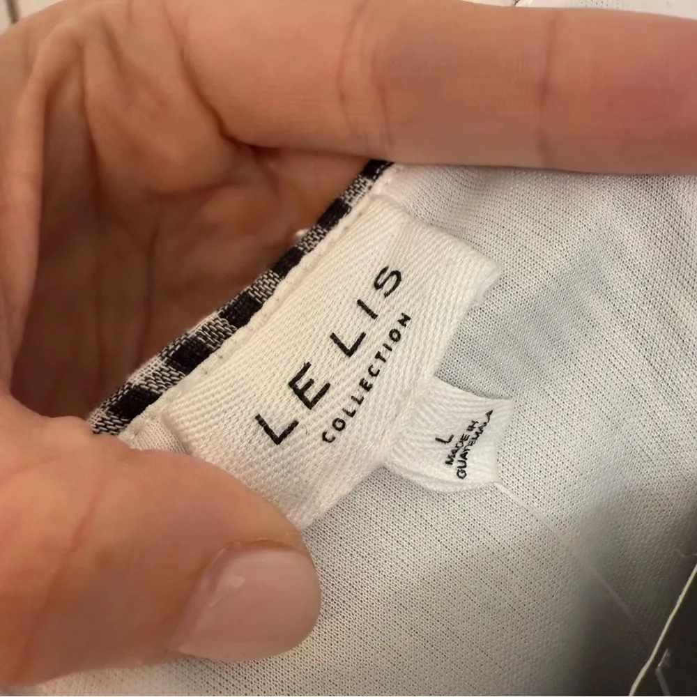 Le Lis Black and White Gingham Halter Mini Dress Size Large BNWT - Image 3