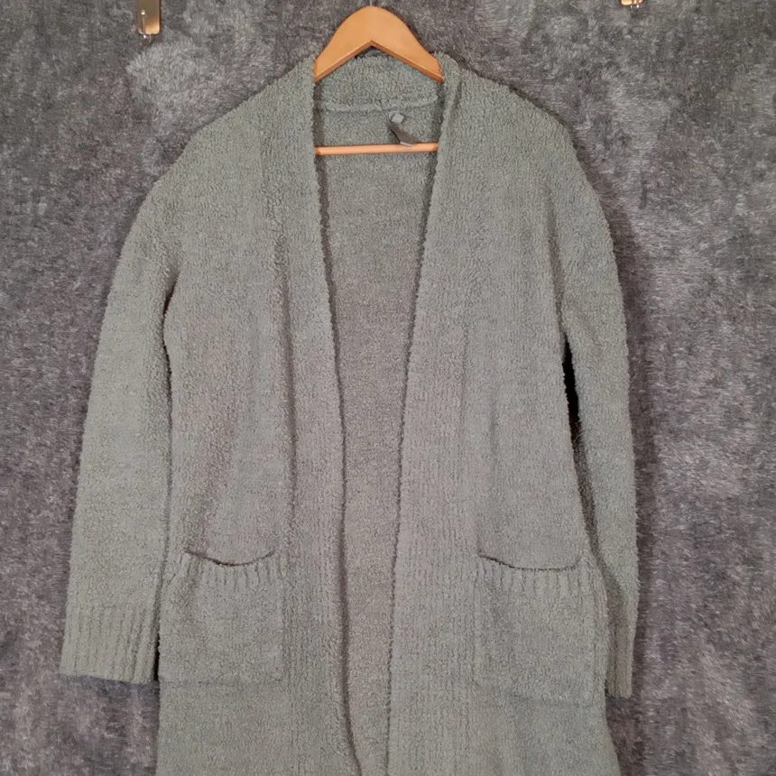 SKIMS Warm Boucle Yarn Cozy Soft Long Robe In Smoke Color Womens S/M - Image 4