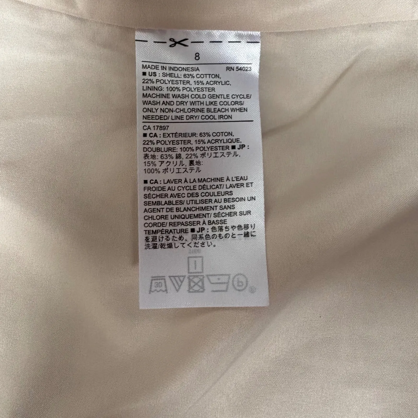 Banana‎ Republic Tweed Blazer Jacket Blue Multi Fringe Trim Open Front Career - Image 7