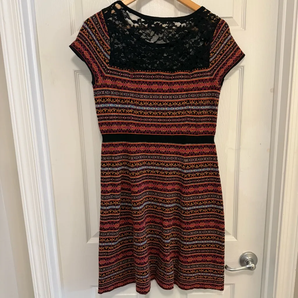 Like New Sparrow For Anthropologie Short Sleeve Fair Isle Sweater Dress - Image 7