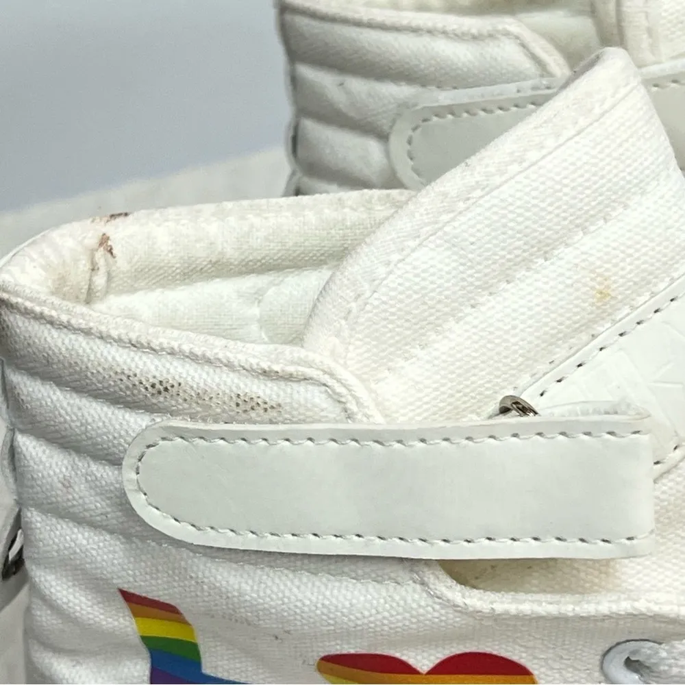 Pride love rainbow FEIYAO canvas Converse Style Shoes size 40 colorful lips White - Image 13