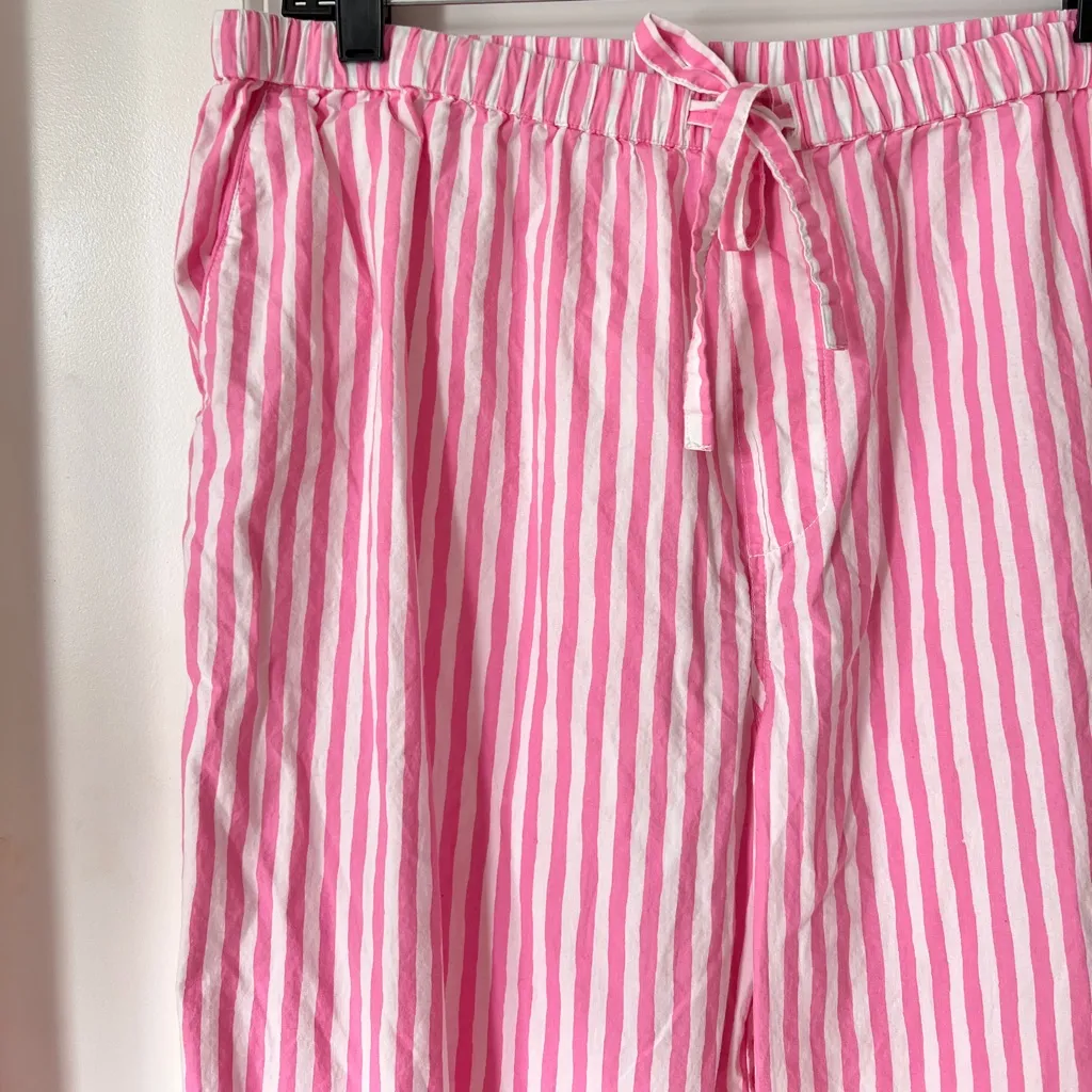 Bon Artis Pink Striped Cat Embroidery Pajama Set 100% Cotton Women’s Size 1 Size M - Image 10