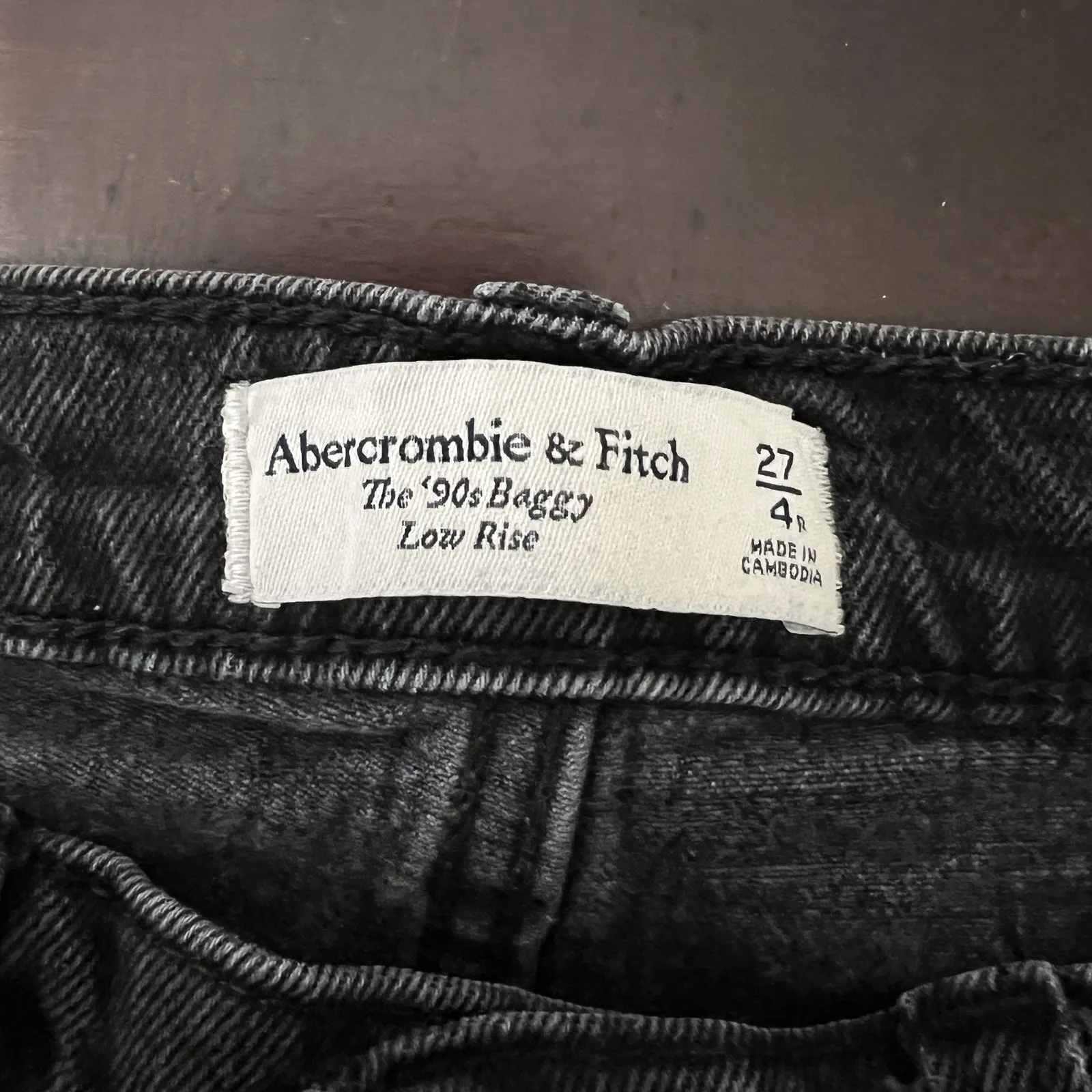 Abercrombie & Fitch Jeans Women's Size 27/4R The '90s Baggy Low Rise Black Denim - Image 8