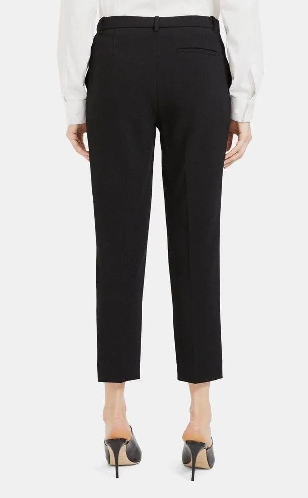 Theory Cropped Theory Admiral Crepe Pants Trousers Sz 6 Black 297 - Image 2
