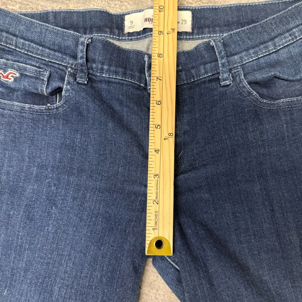 Hollister Vintage Classic Blue Roll Bottom Bermuda Jean Shorts - Image 8