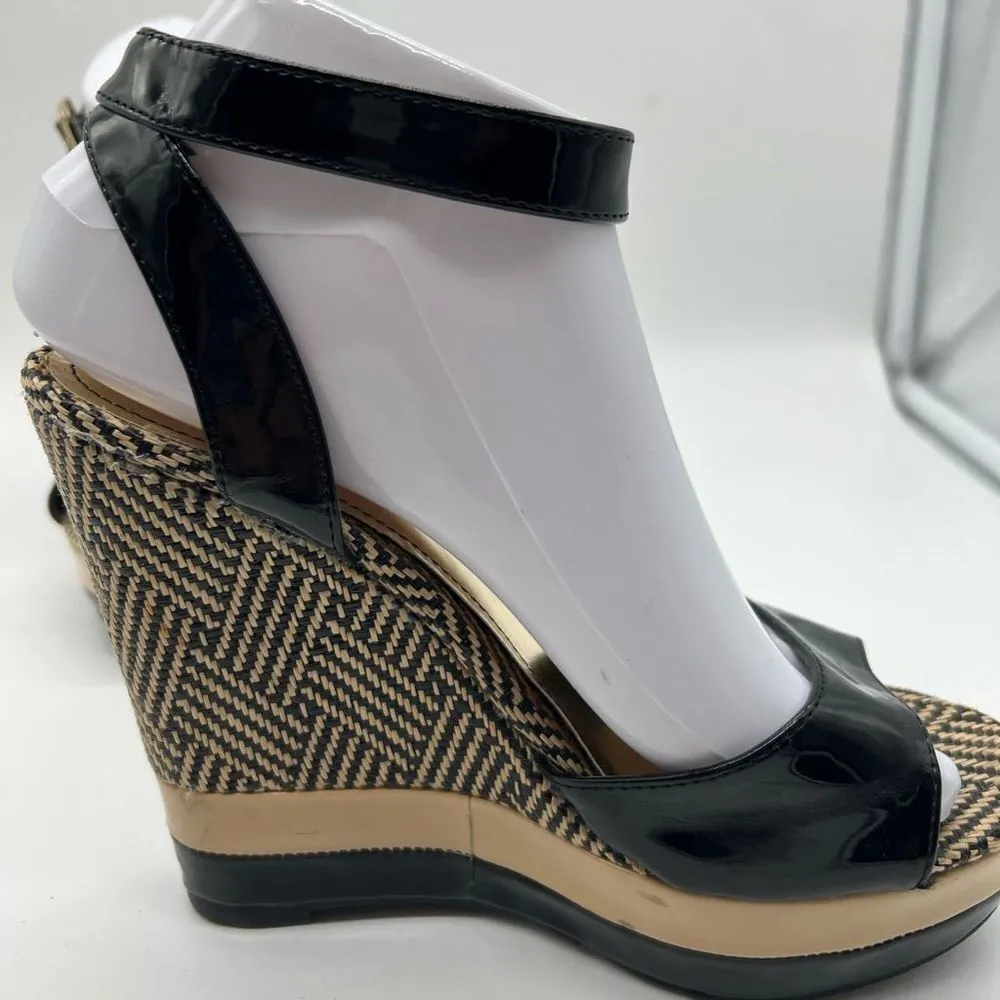 Bamboo  Raffia Look Wedge‎ Platform Sandals - Image 6