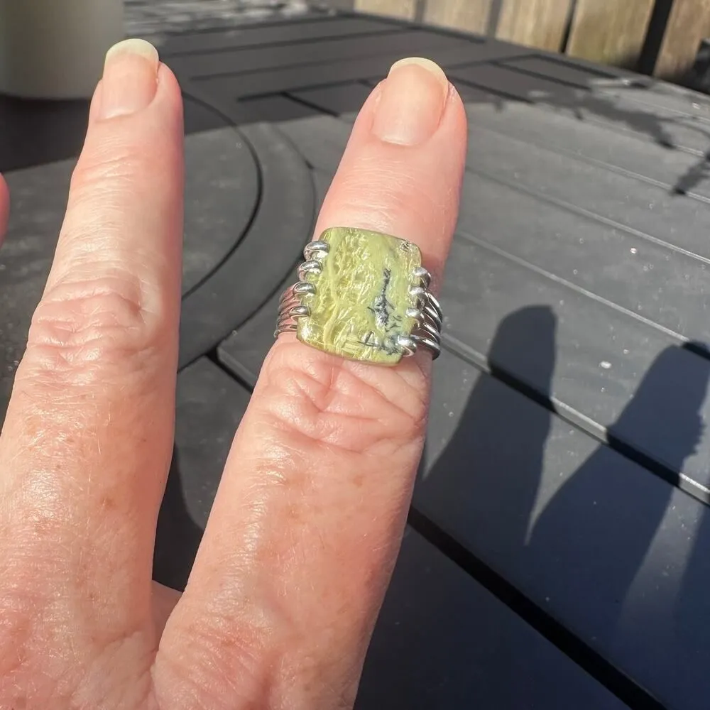 Tanzania Imperial Opal Sterling Silver Ring Green - Image 9