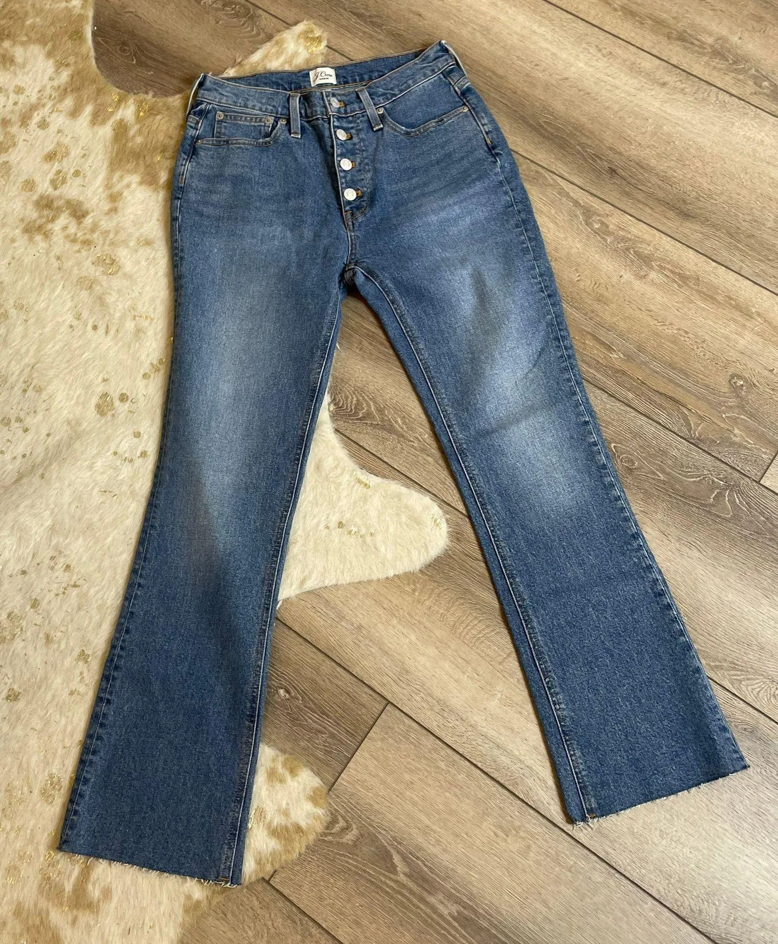 J. Crew Billie Demi Boot Crop Button Fly High Rise Jeans - Image 2