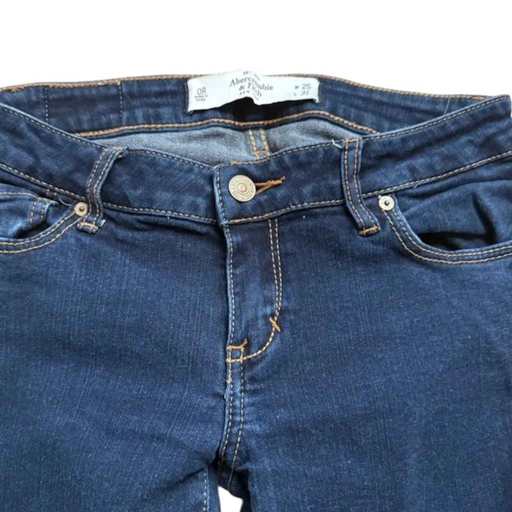 Abercrombie & Fitch Dark Blue y2k Low Rise Cigarette Jeans - Image 3
