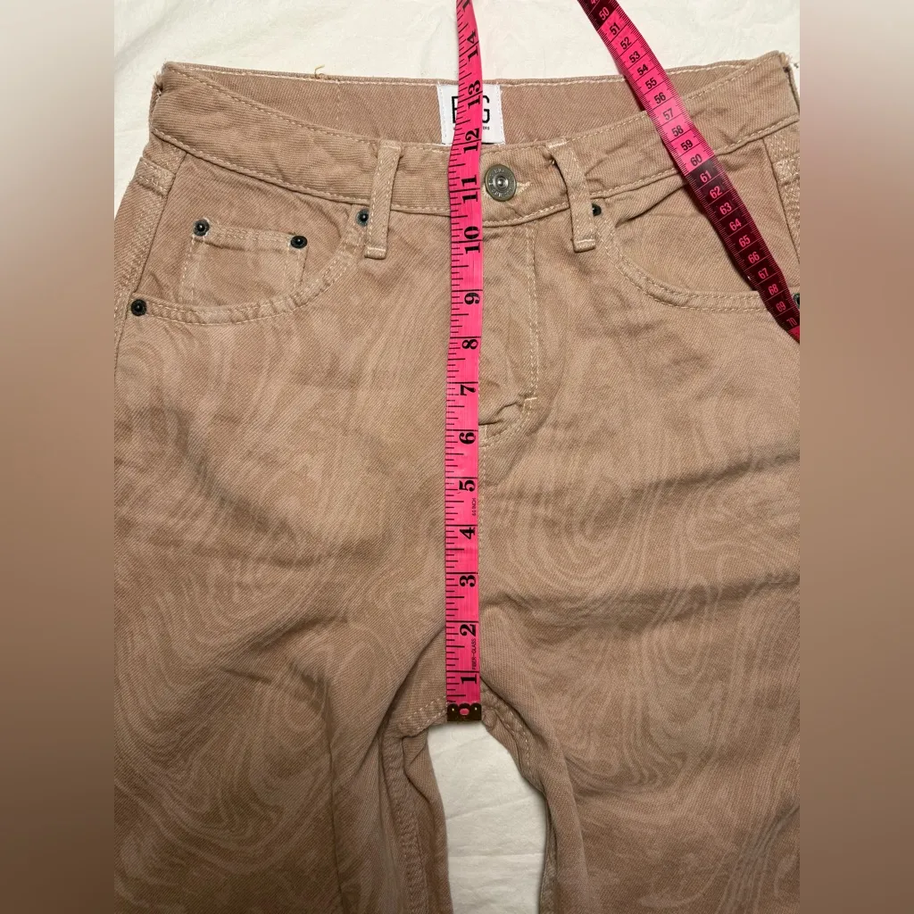 Urban Outfitters BGD Wide Leg Puddle Jeans In Tan Blush Pink Swirl 26 - Image 8