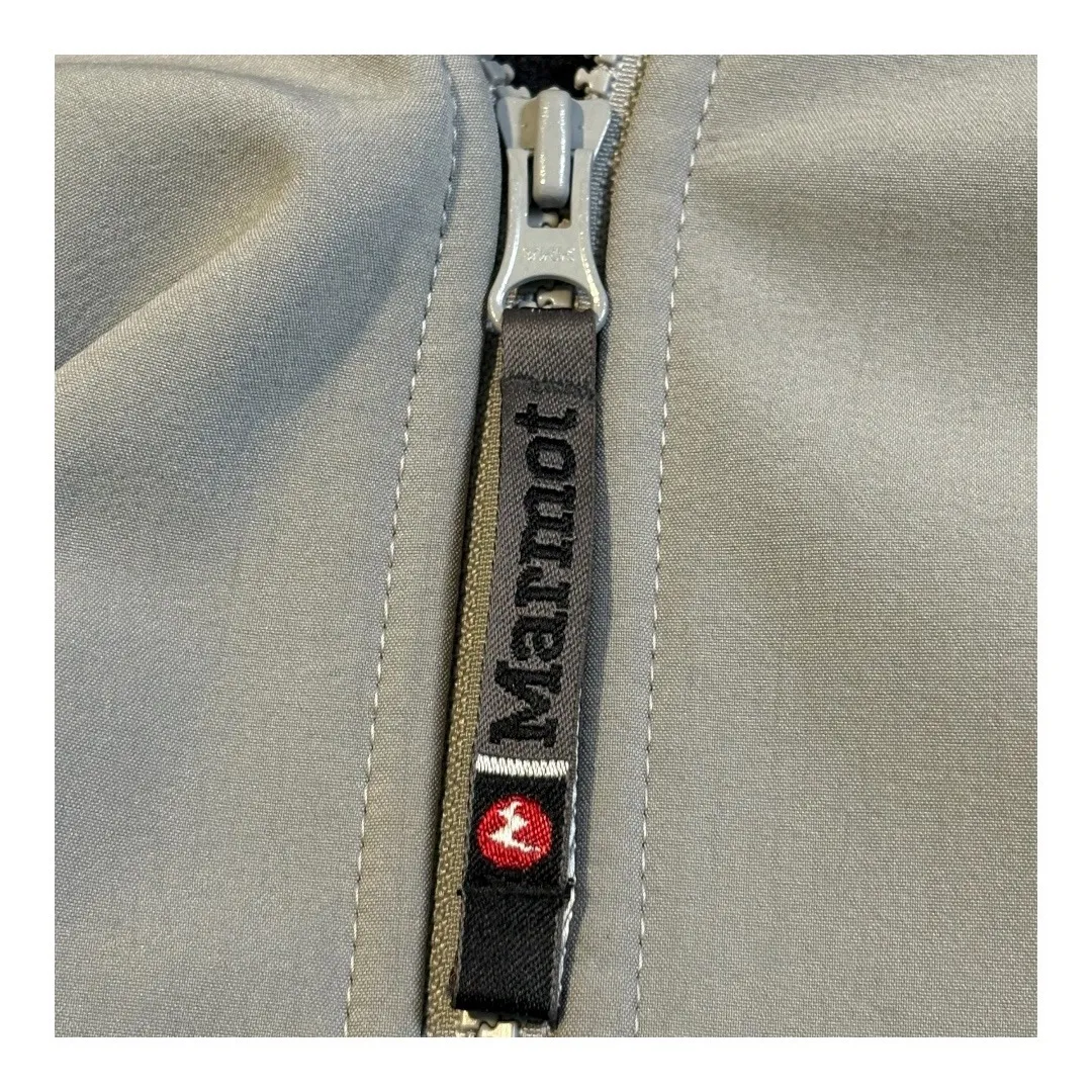 Marmot Furlong Softshell Hooded Jacket Women Medium Gray Faux Fur Hood Cuffs Hem - Image 10