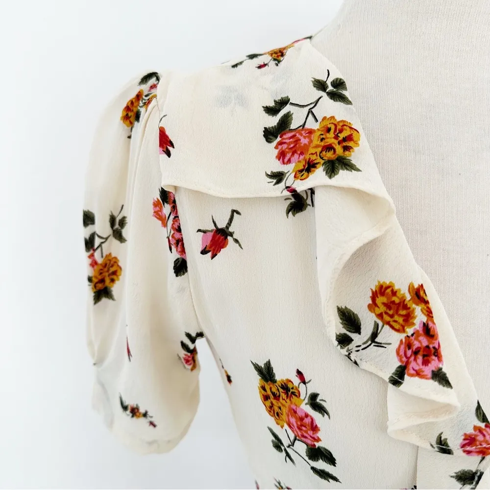 Privacy Please Revolve June Floral Print Ruffle Wrap Mini Dress | XS - Image 7