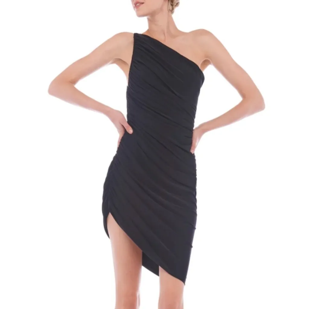 NWT NEW Norma Kamali One Shoulder Ruched Mini Dress Size XS - Image 8