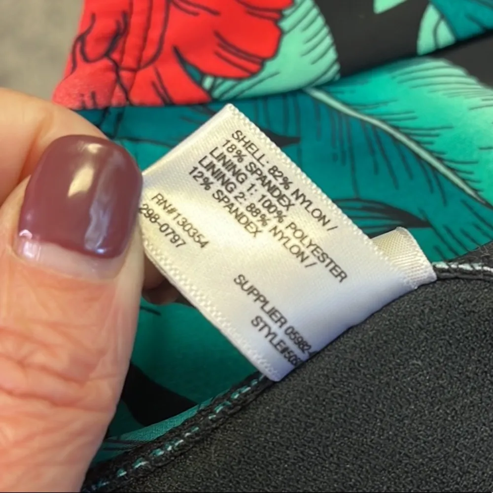 Last chance…Floral Bikini Bottoms Swimsuit Swim Brief High Waist 3X New Green - Image 5