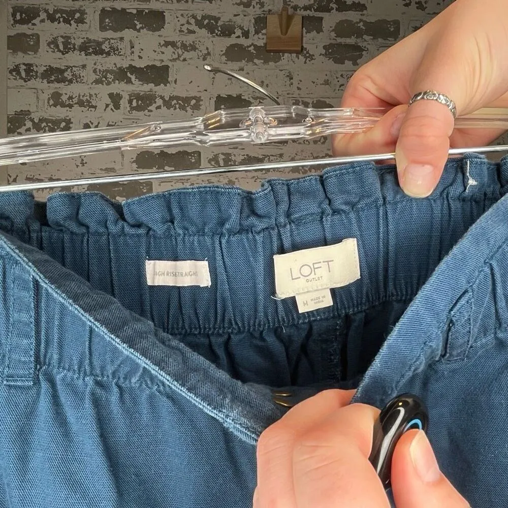 Loft | women highrise straight pants paper bag waist - Image 2