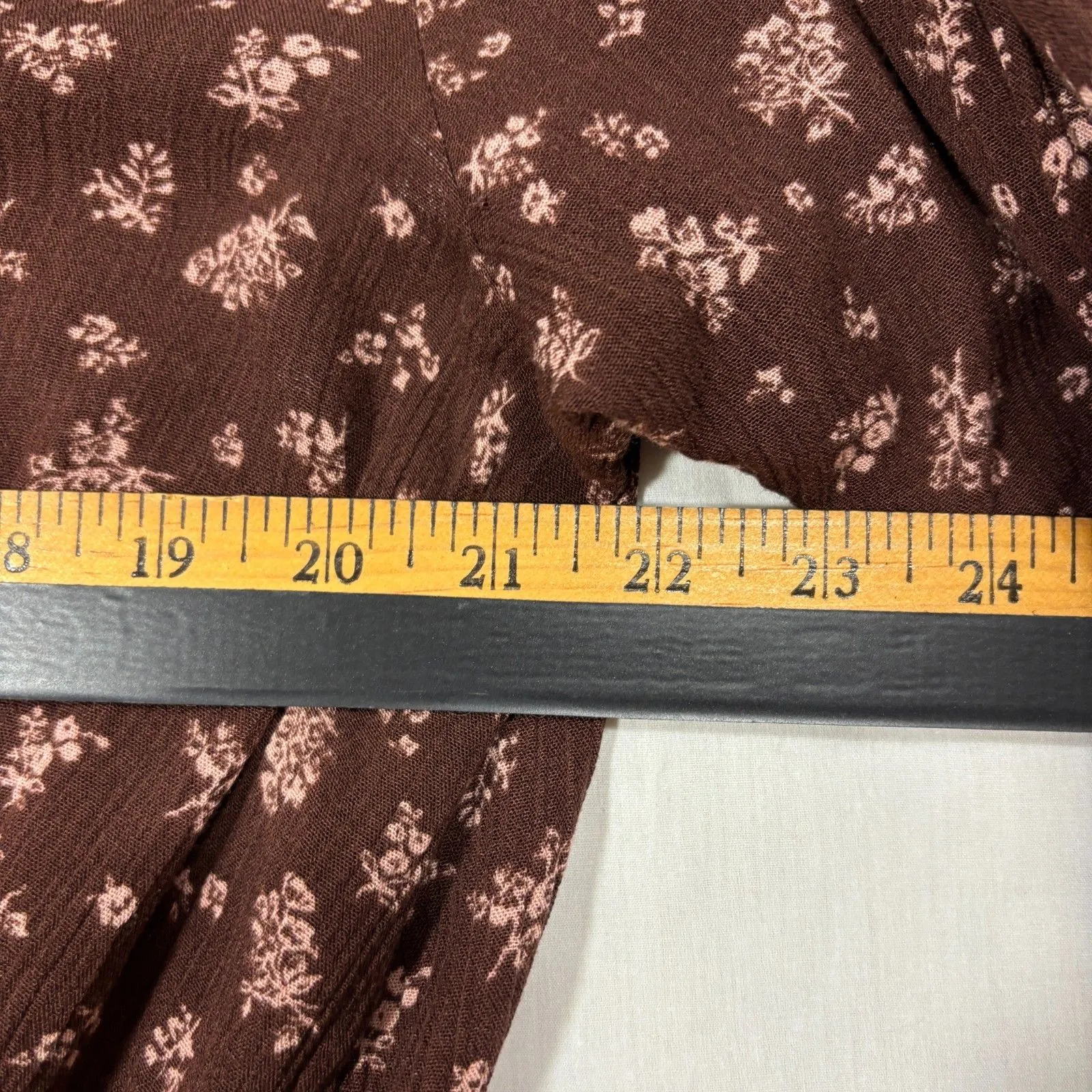 Maurices Floral Smocked Bottom Top Womens Plus Sz XXL Brown Boho Cottage Retro - Image 4