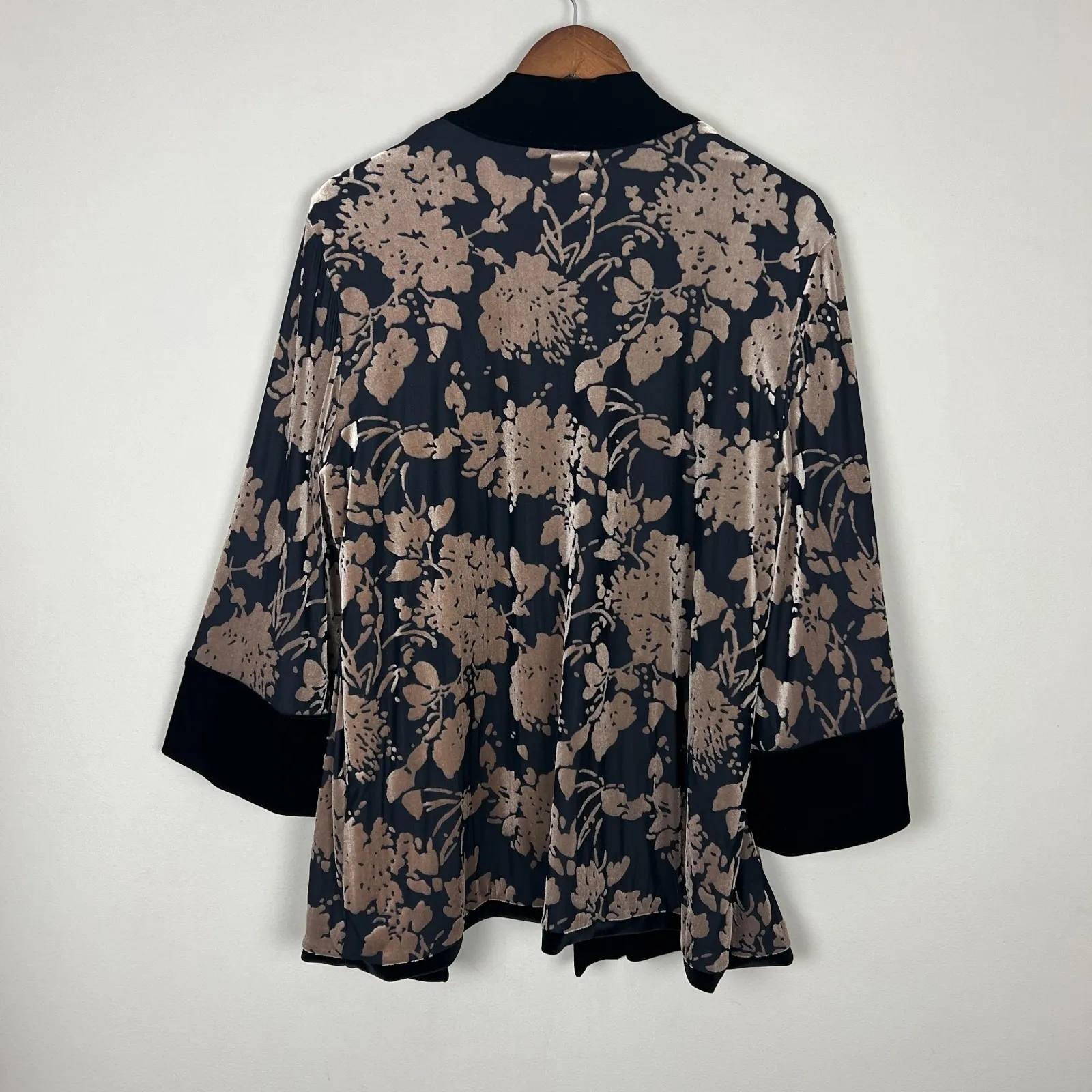 Chicos 2 Travelers Reversible Cardigan Kimono Womens 12/14 Velvet Burnout Open L - Image 8