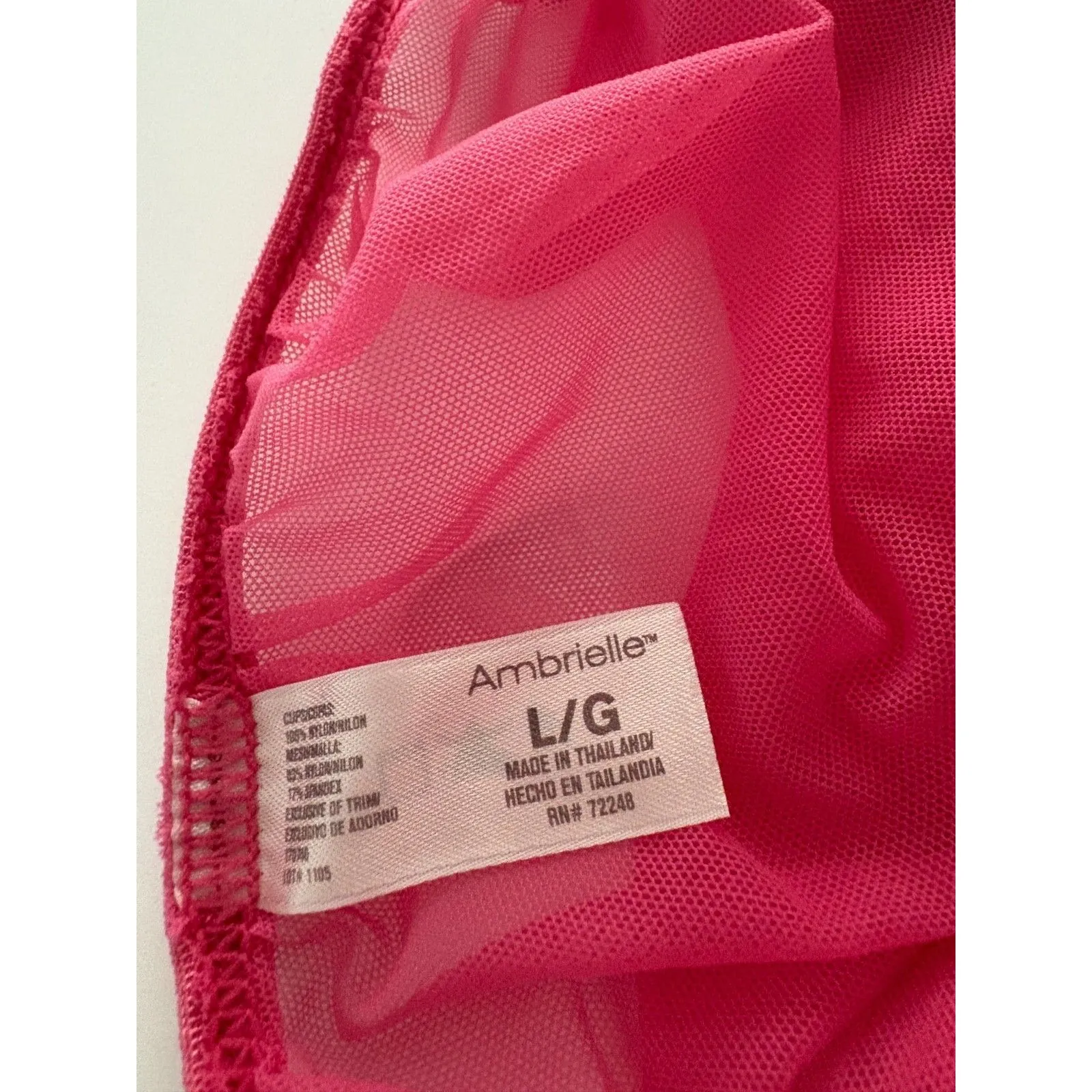 Ambrielle Sheer Babydoll Chemise Nightie Size L Pink Lace Fairy Coquette Whimsy Size L - Image 12