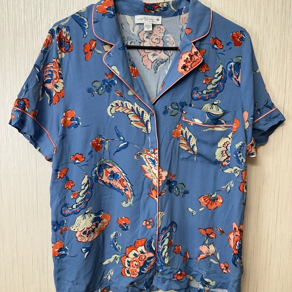 In Bloom by Jonquil Floral Blue Pajama Set - Image 2