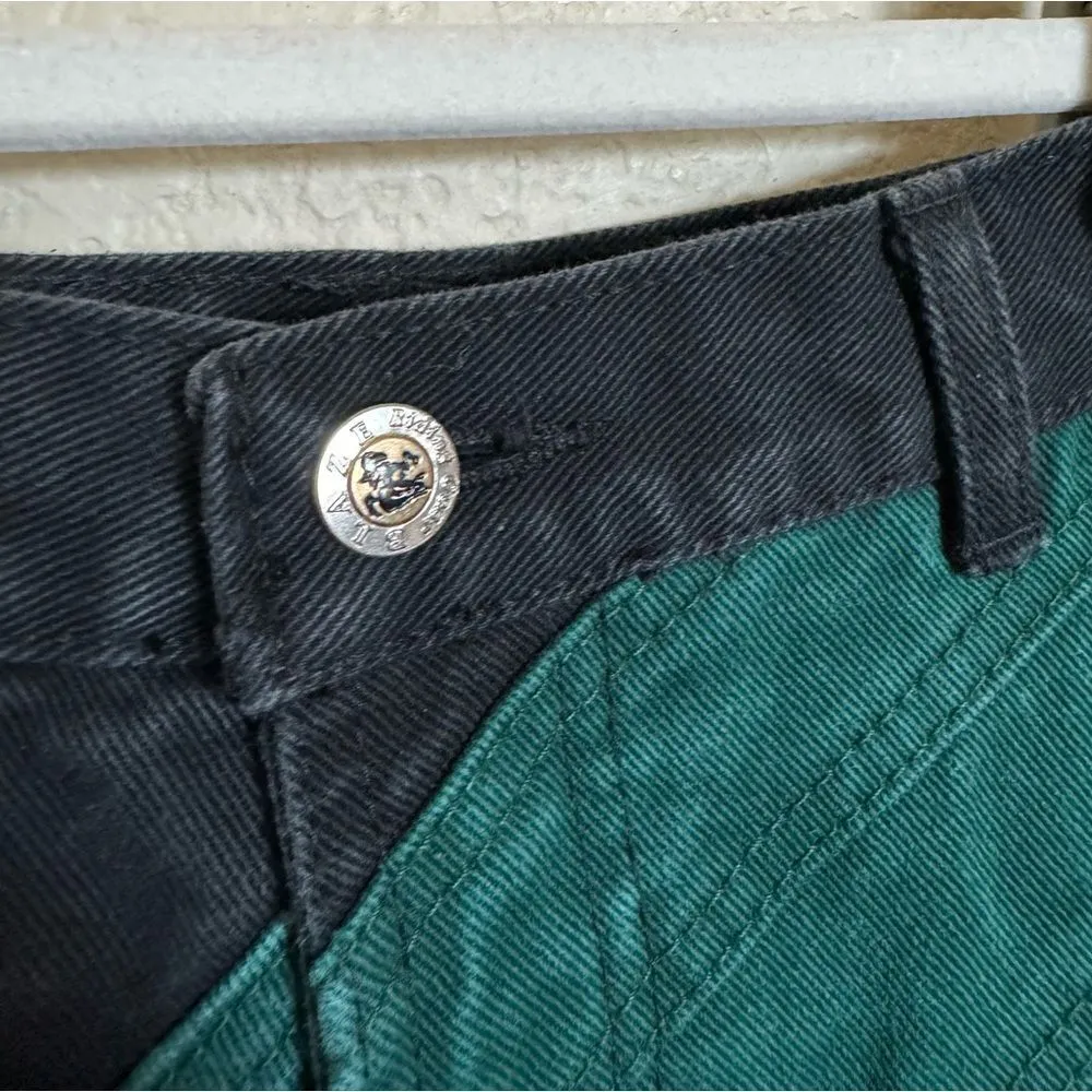 Vintage Blaze Equestrian Bareback Riding Jeans‎ Sz 26 Black Green Colorblock - Image 5