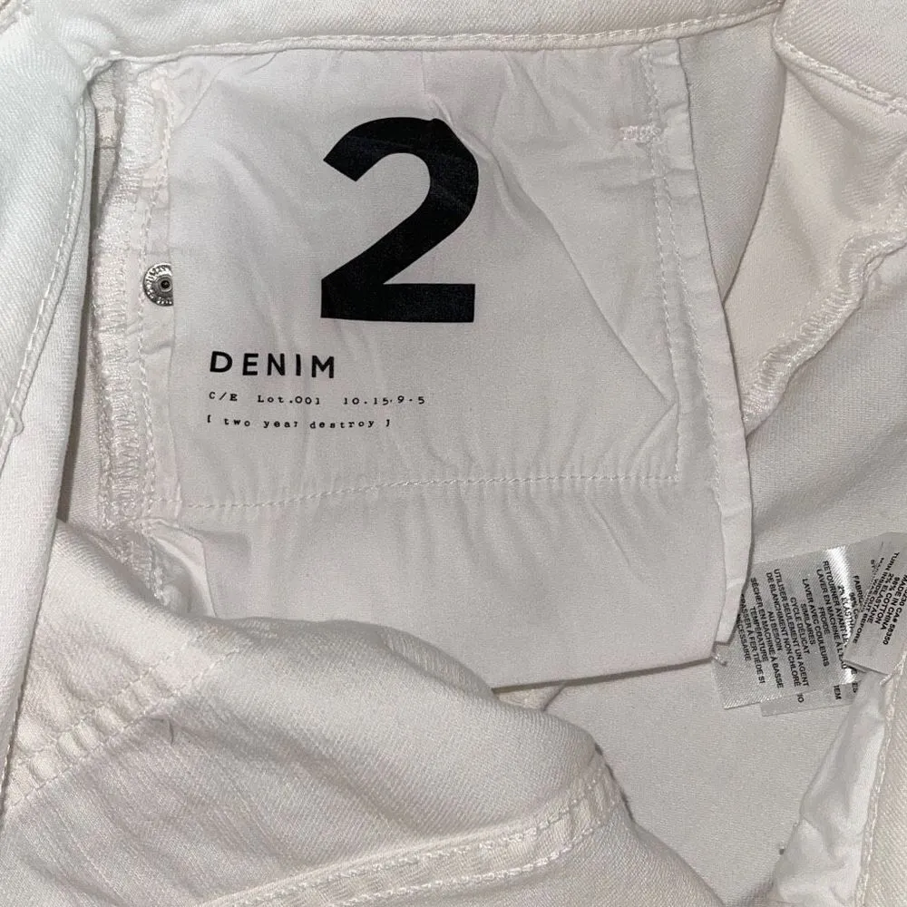 Current Elliot‎ Womens The High Waist Stiletto Distressed Jeans Skinny White 29 - Image 7