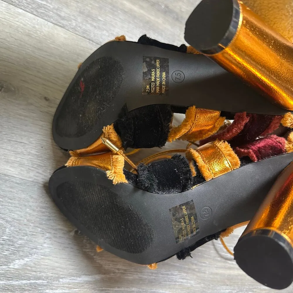 Cape Robbin Maura-5 Orange Metallic High Heels - Image 7