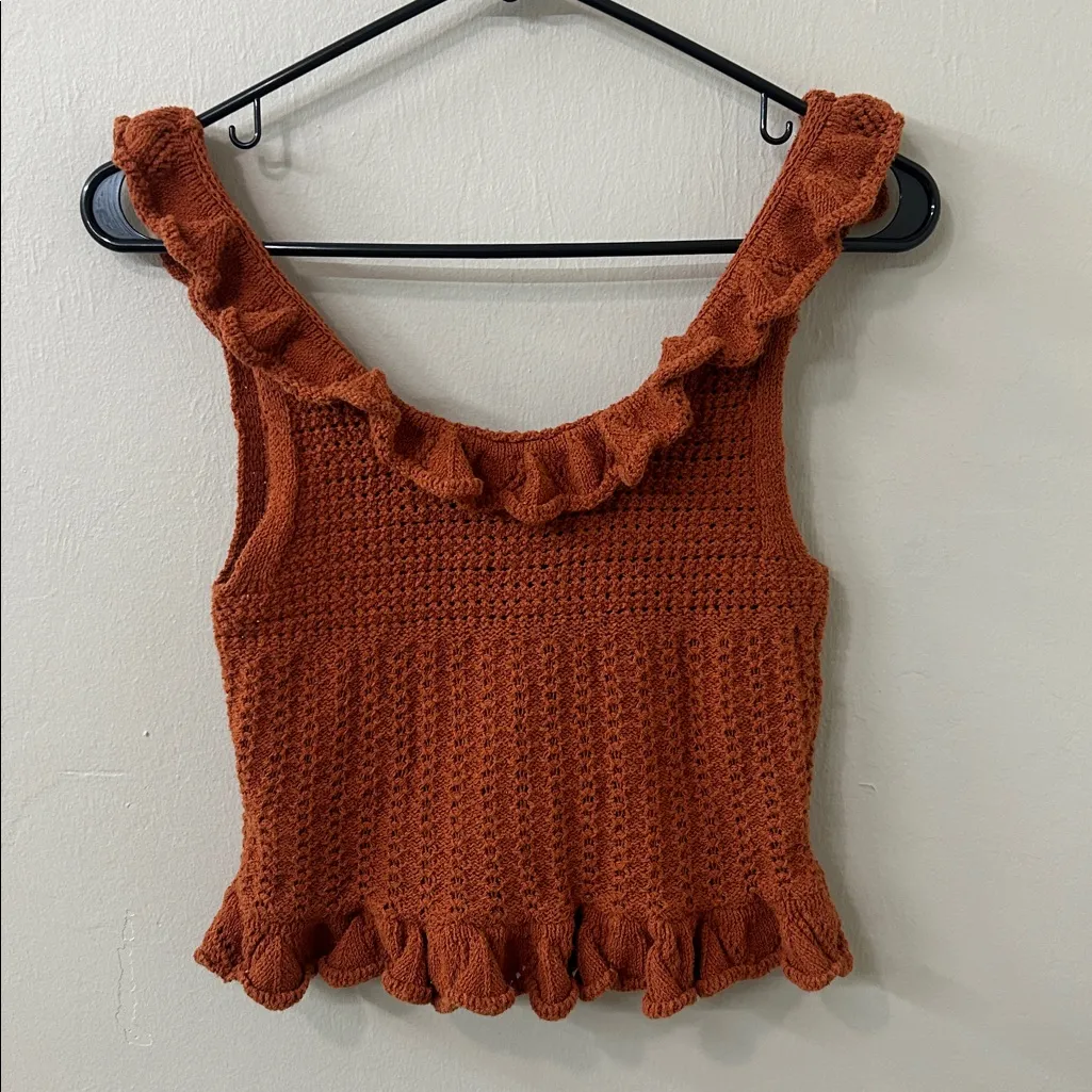 Anthropologie Pilcro Ruffled Sweater Tank Top Sz XXS - Image 8