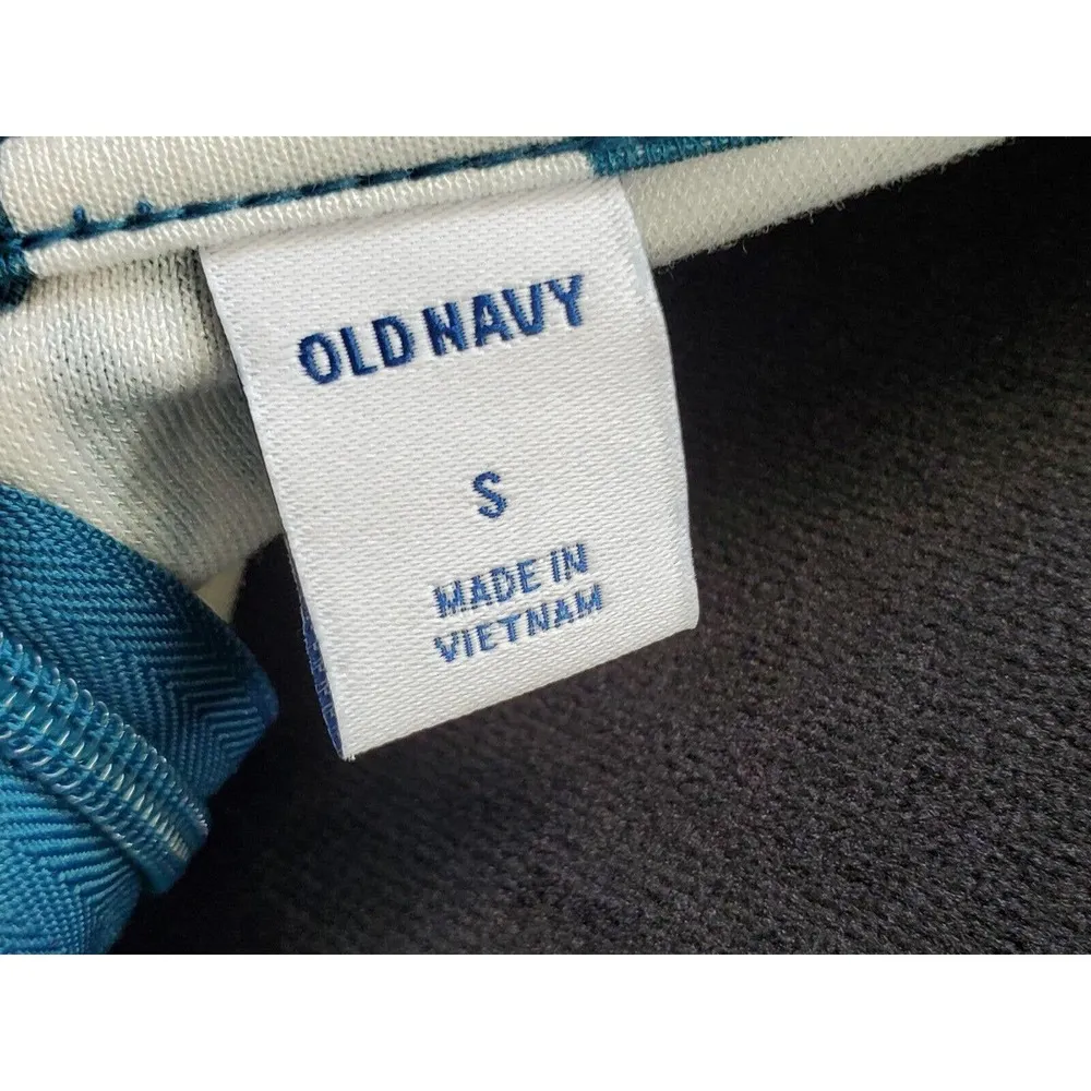 Old Navy Women's Blue Floral Rayon Round Neck Short Sleeve Knee Length Dress S - Image 8