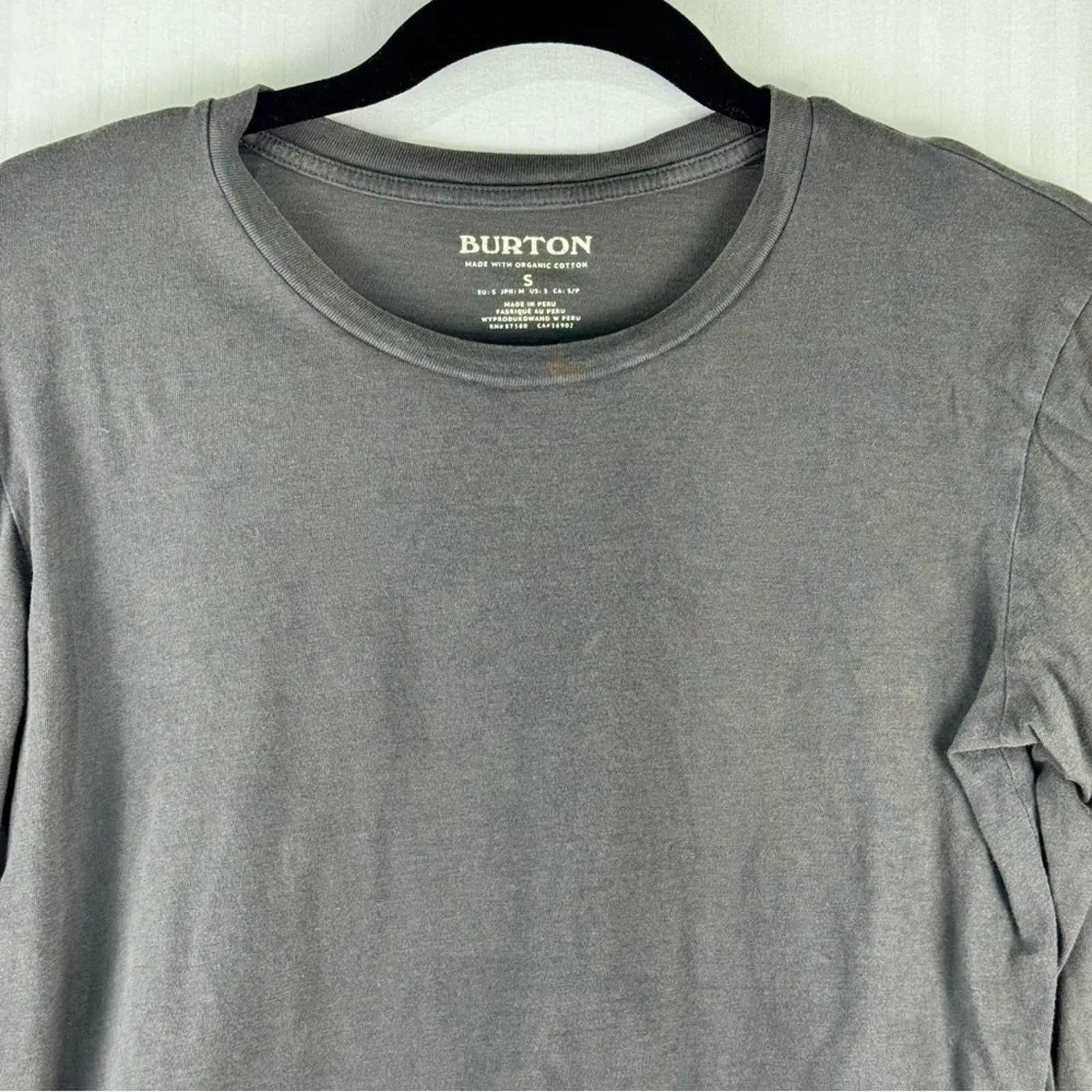 Burton Dark Gray Cropped Long Sleeve T-Shirt Women's Size Small Retro Groovy - Image 3