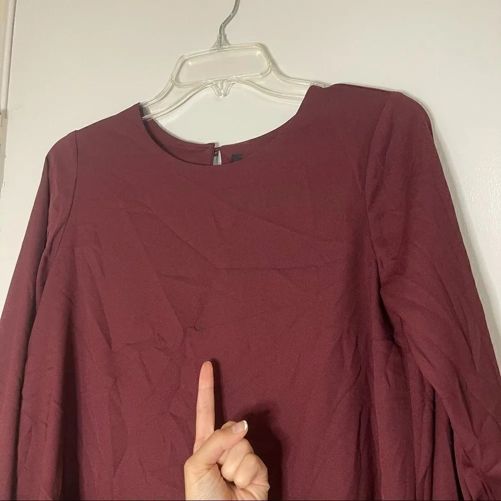 Walter Baker Maroon Burgundy long sleeve blouse - Image 3