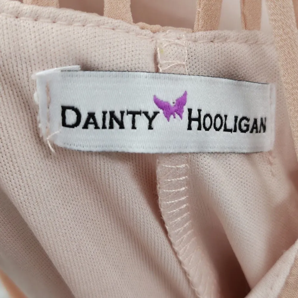 Dainty Hooligan Strappy Back Dress Womens Size‎ L Chiffon Sleeveless Blush Pink - Image 7