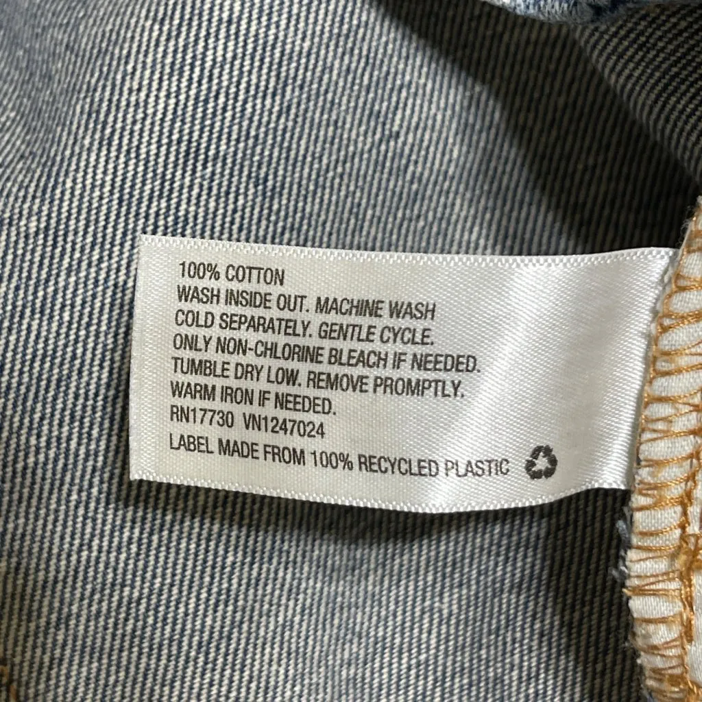 Wild Fable High Rise Bermuda Shorts Denim Jean Button Fly Size 10 Raw Hem - Image 6