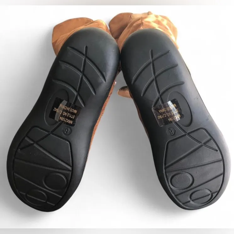 Vepose Women’s Camel Knee High Comfortable Boots Suede Slouch Flat Boots Sz 6. Tan - Image 13