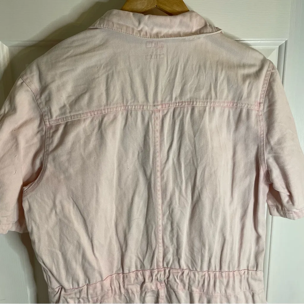 Faherty Organic Cotton Jumpsuit with Subtle Pink Hues Size Small retro chic girl - Image 8
