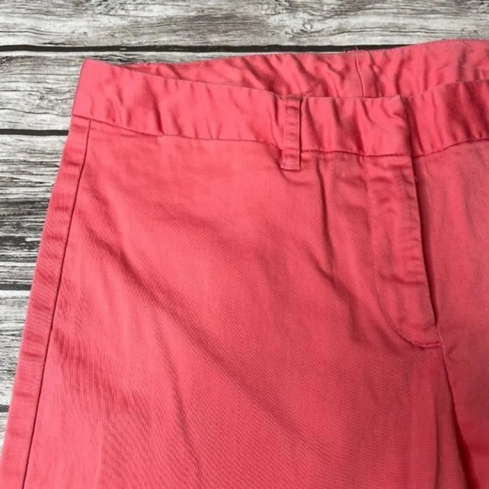 George Stretch Straight Ankle Cropped Pants 4 Bright Coral Salmon Pink Pockets - Image 4