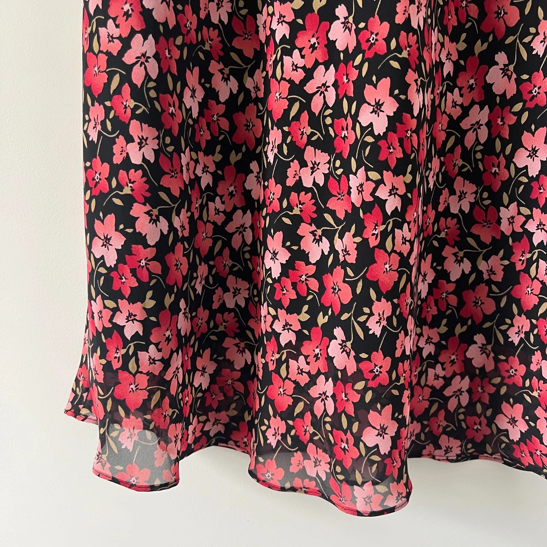 Vintage Expressions Pink Floral Short Sleeve Midi Shift Dress Size M - Image 6