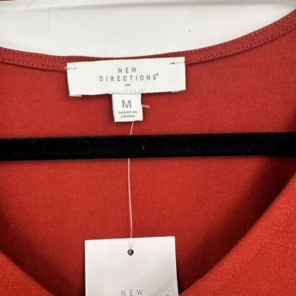 NWT New Directions Womens Julianna Bell Sleeve Crepe Dress Rustoxide Medium Rust Orange - Image 3