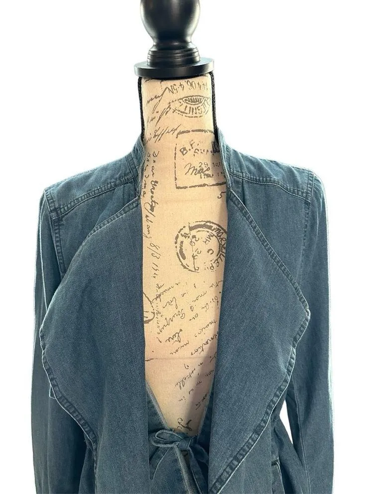 Urban Outfitters Silence + Noise Kirra Swing Chambray Trench Coat Sz Medium NWT - Image 4