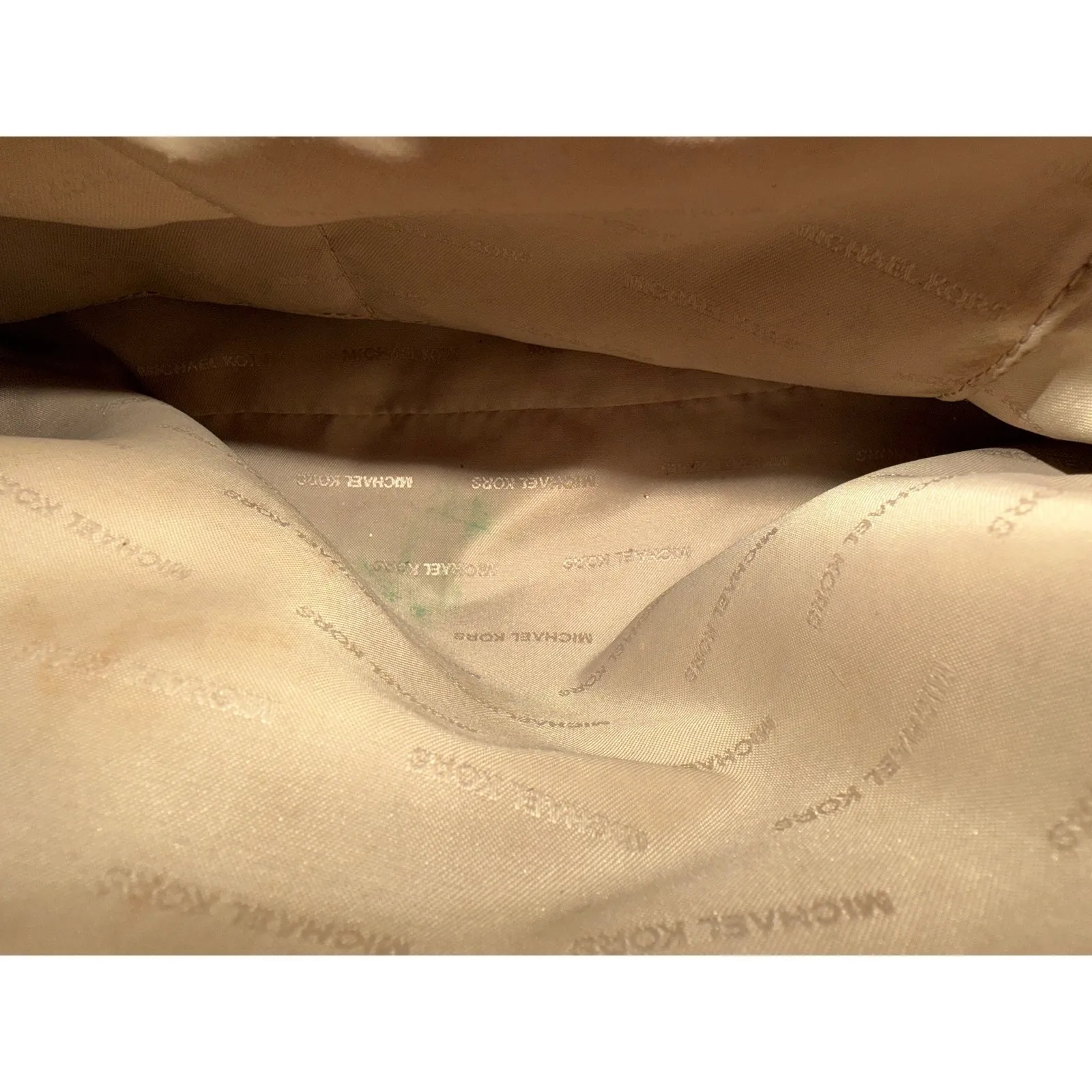 Michael Kors Handbag Tote Brown Signature Red Leather Convertible Strap - Image 4