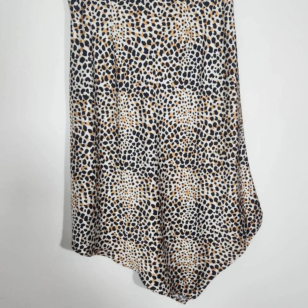 Forever 21 Asymmetrical Leopard Print Midi Skirt Size 3X Leopard Print Skirt - Image 4
