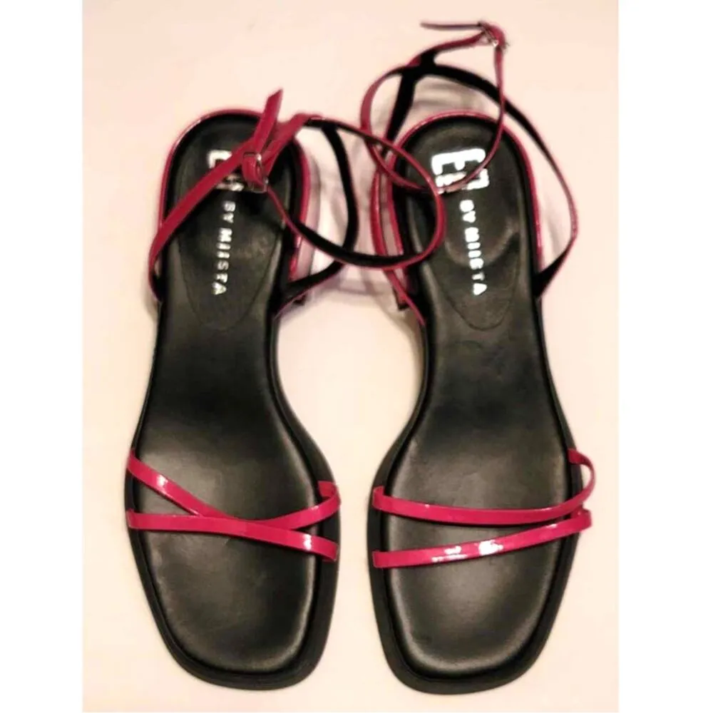 E8 by Miista Rosalyn Pink Strappy Platform Block Heel Leather Sandals 6.5 NWOB - Image 4