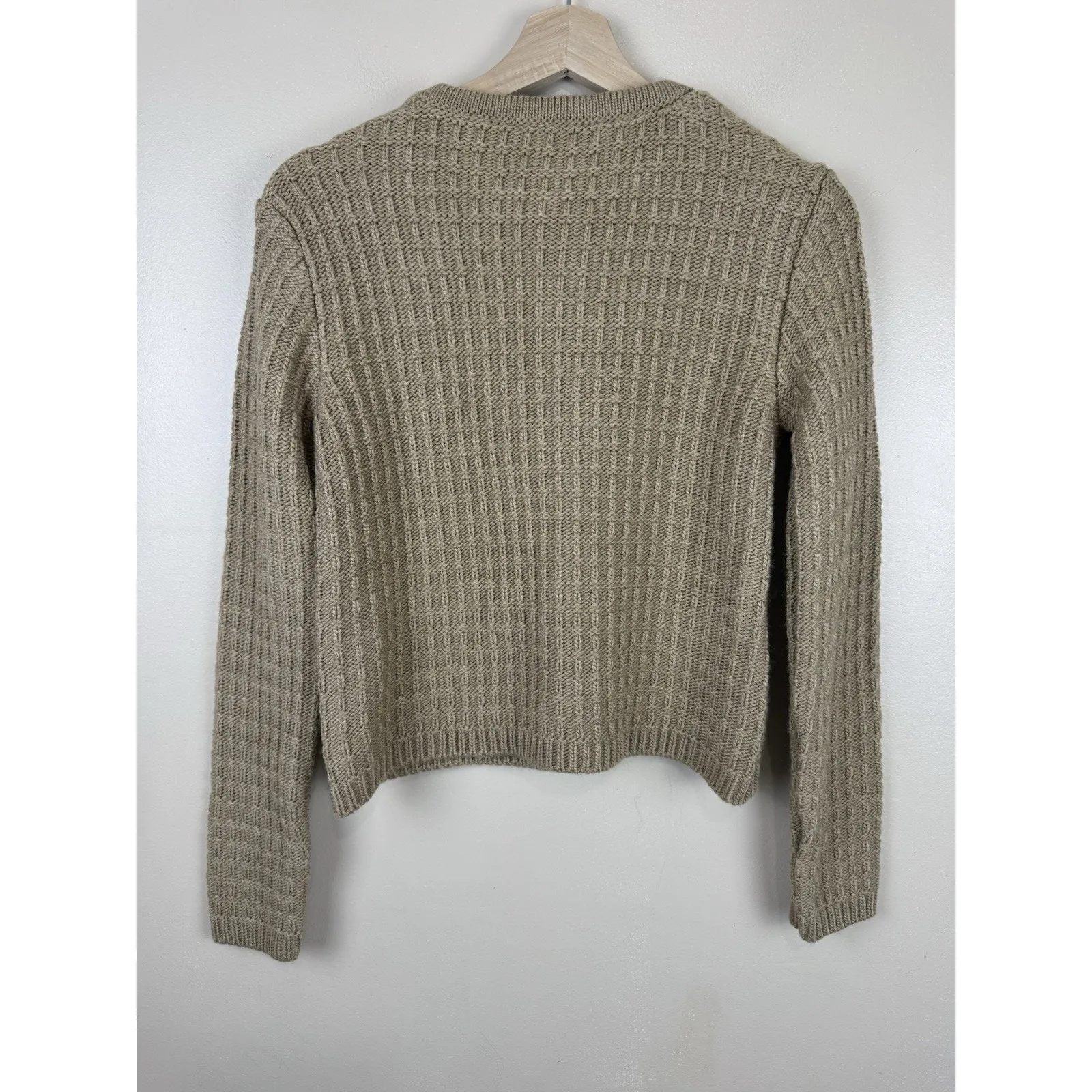 MNG Mango Chunky Knit Cardigan Gold Buttons Long Sleeve Womens S NWT Preppy - Image 6