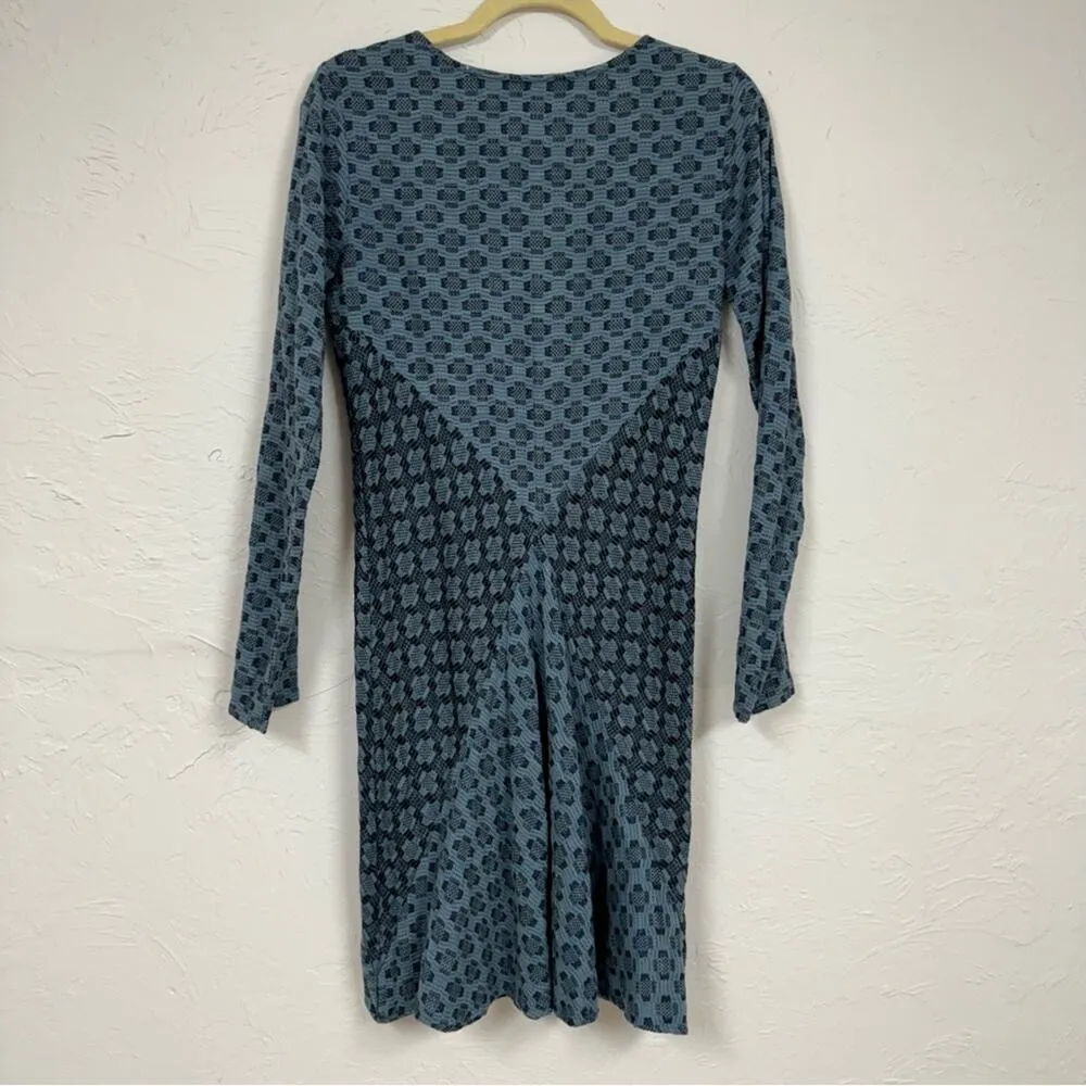 Ace & Jig Blue Patchwork Lagenlook Long Sleeve Mini Dress Womens XS Boho Swing - Image 2