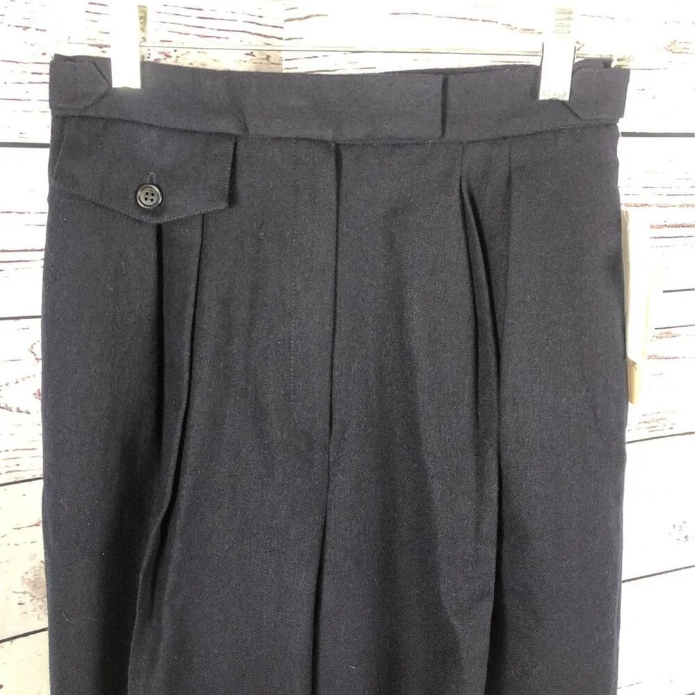 NWT vintage Jones New York country navy wool high waisted pleated pants size 6 - Image 7