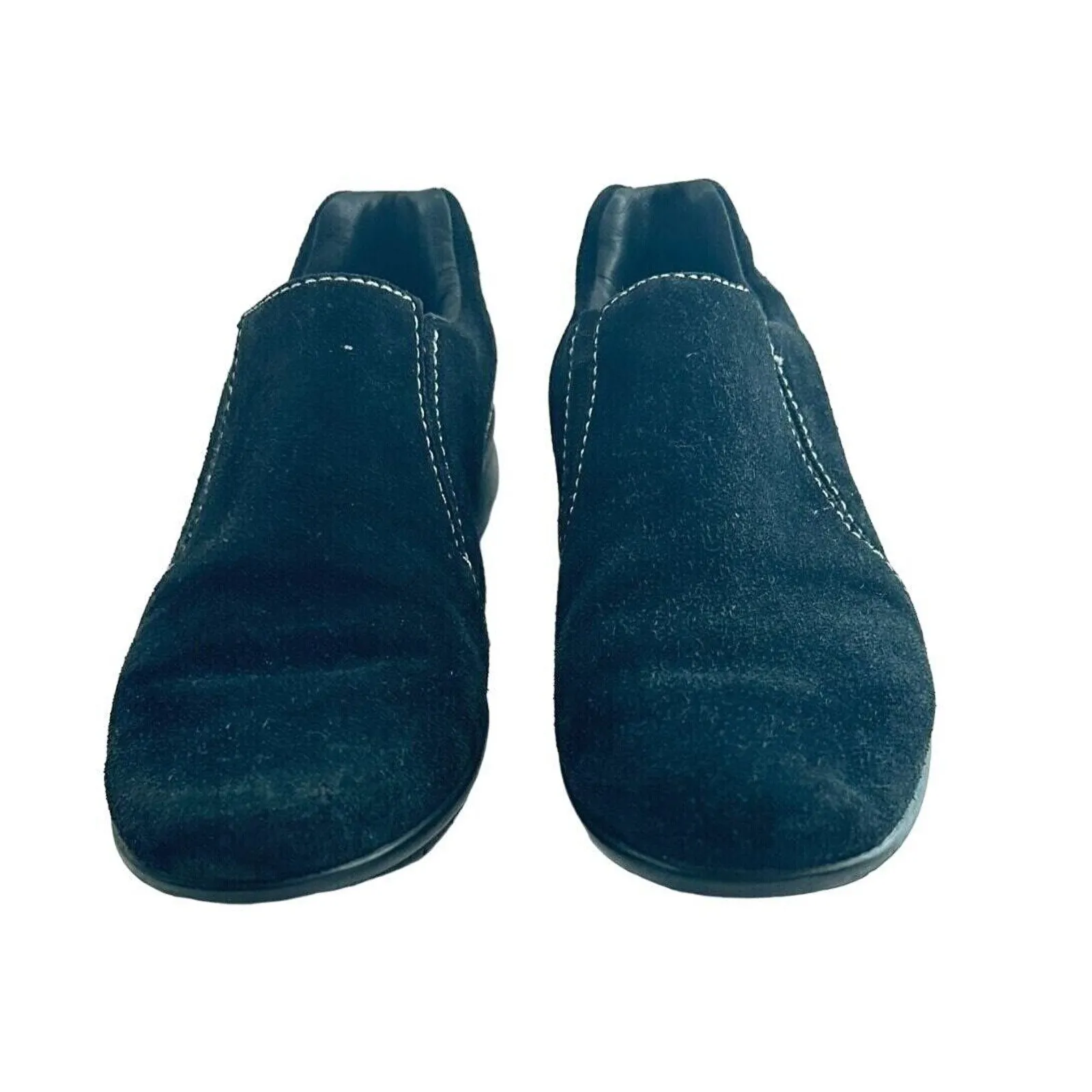 Cole Haan Mardi Suede Leather Slip On Loafer Women Sz 8 Comfort Shoe Black White - Image 2