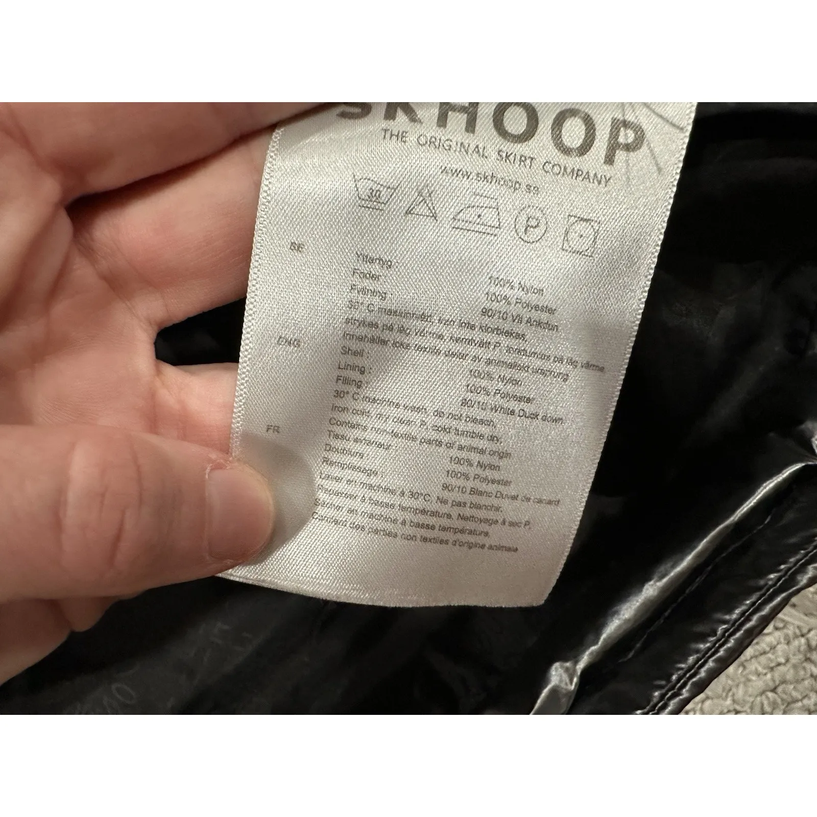 Skhoop Metallic Duck Down Puffer Mini Skirt Medium M USED Silver - Image 9