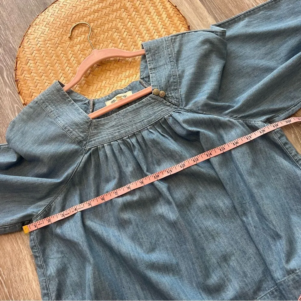 Madewell ‎ denim square neck top - Image 8