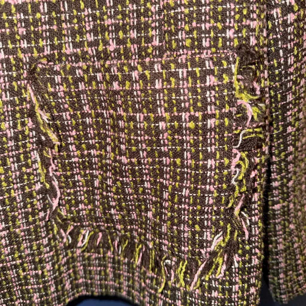 Women’s tweed blazer jacket size 16 W Brown - Image 7