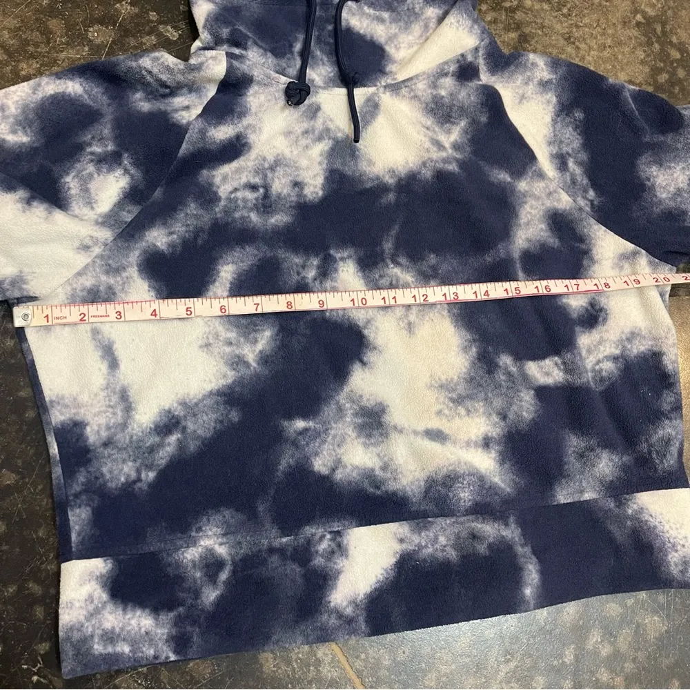 Blue and White Sweatshirt Tie-dye Crop style - Image 2