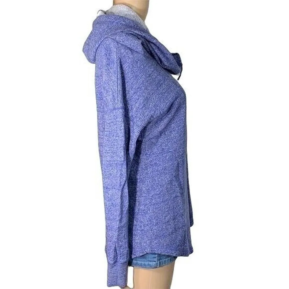 Mossimo Womens Hoodie Sweatshirt Pullover Cowl Neck Relaxed Fit Blue Small - Image 5